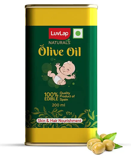 LuvLap  Naturals Baby Body Massage Olive Oil, Spainsh Premium Olive Oil, Enhances Bone & Muscle strength (500 ml)