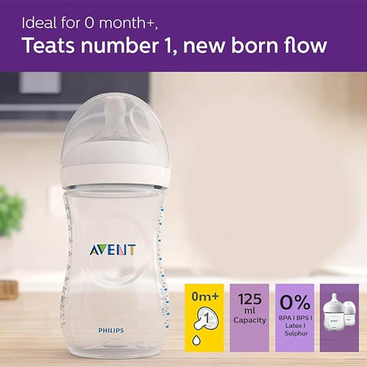 Avent Natural Feeding Bottle Pack of 2 - 125 ml