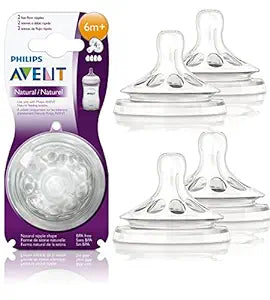 Avent Anti-colic 4 Holes Silicone Teat Fast Flow - Set of 2