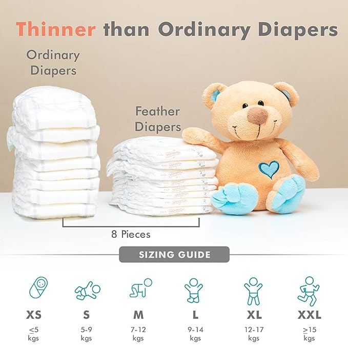 R For Rabbit Feather Diaper XS Pack of 44