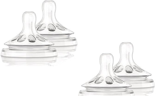 Avent Classic 1 Hole Silicone Teat New Born Flow - Set of 2