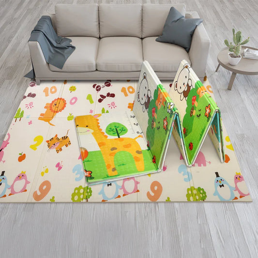 LuvLap Jungle Time Double Sided Water Proof Baby Play Mat, Play mats for Kids Large Size, Baby Carpet, Play mat for Crawling Baby (Extra Large Size)