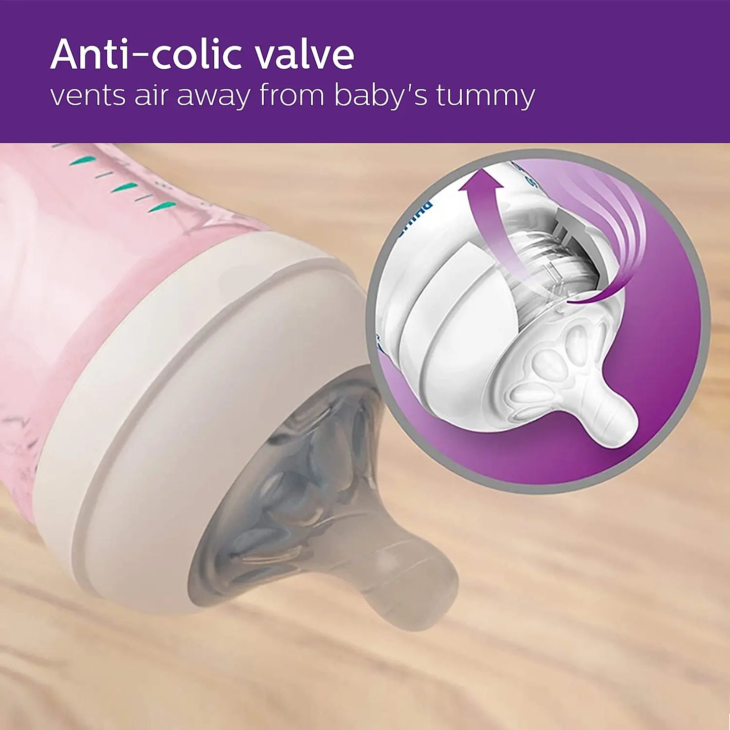 Avent Natural Bottle | Ideal for 1 Month+ | Slow Flow | BPA Free | Pink Color | 260ml