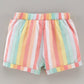 Babyoye Half Sleeves Top & Striped  Shorts - White 12 TO 18 M