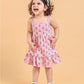 EARTHY TOUCH Sleeveless Cotton Ethnic Dress Floral Print - Pink 9 TO 12 M