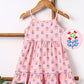 EARTHY TOUCH Sleeveless Cotton Ethnic Dress Floral Print - Pink 9 TO 12 M