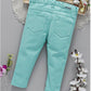 ToffyHouse Full Length Trouser With Adjustable Elastic Waist - Sea Green 6 to 9