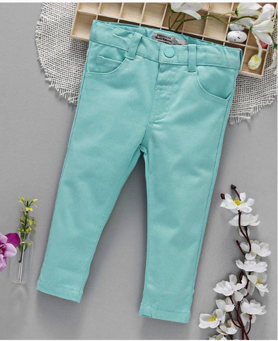 ToffyHouse Full Length Trouser With Adjustable Elastic Waist - Sea Green 6 to 9