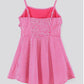 Pine Kids Sleeveless Rayon Frill Frock with Full Sleeves Shrug & Hairband - Pink 5 to 6