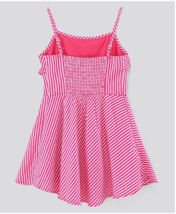 Pine Kids Sleeveless Rayon Frill Frock with Full Sleeves Shrug & Hairband - Pink 5 to 6