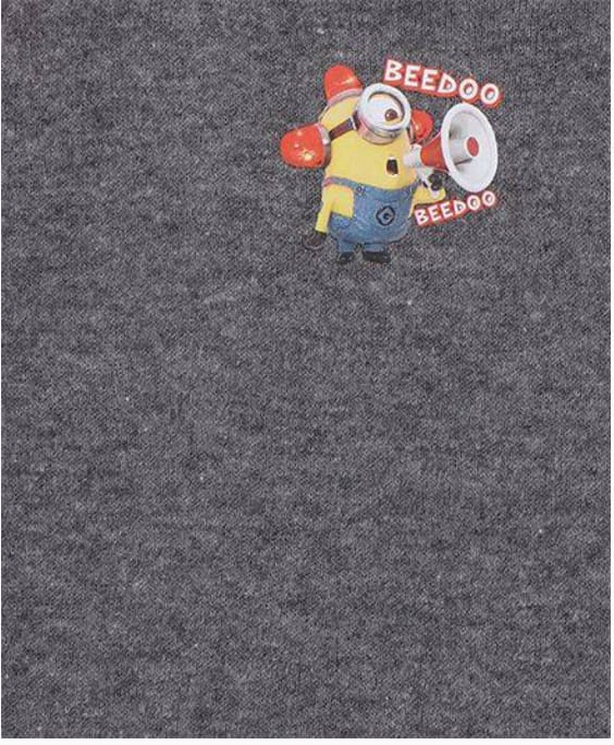 Minions Sleeveless Printed Vest With Contrast Neckline - Grey & Red 6 to 8